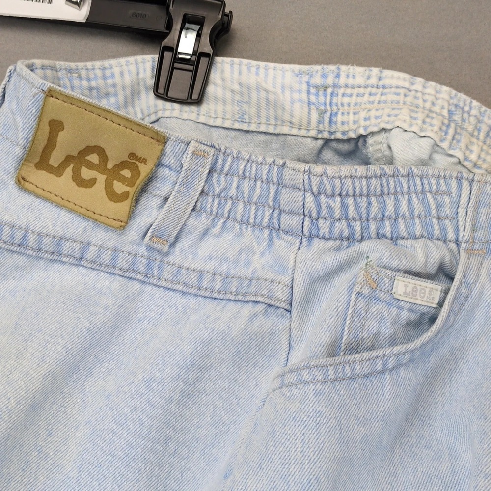 Vintage 80s Lee Light Blue Mom Jeans Womens 10 30x31 High Rise c1987 USA Elastic - Picture 9 of 10